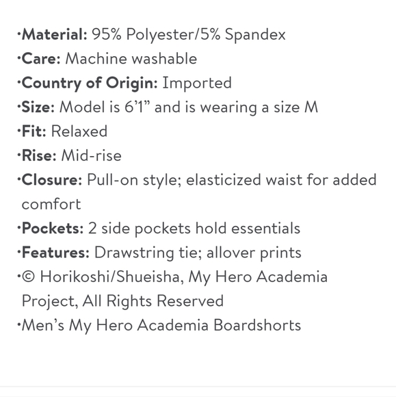 My Hero Acadenia Men's Swim Boardshorts - Picture 8 of 10